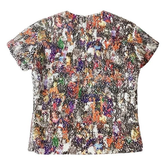 OPENING CEREMONY Size 2 Girl Collage Sequin Blouse Top Multi-Color Print - Picture 6 of 12